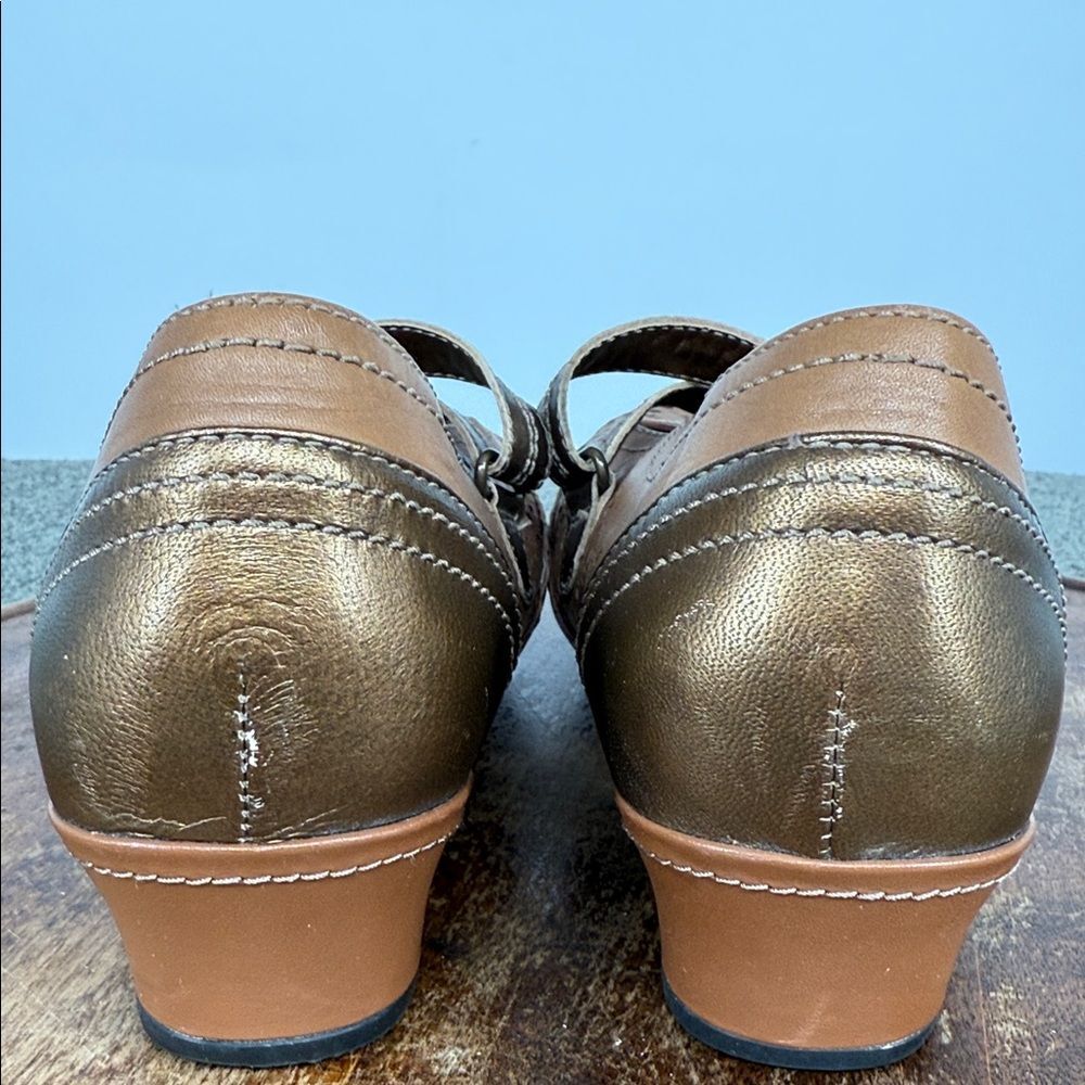 Aravon Shoes Wm 8D Brown Leather Mary Jane Kitten Heel Loafers New Balance - Picture 5 of 15